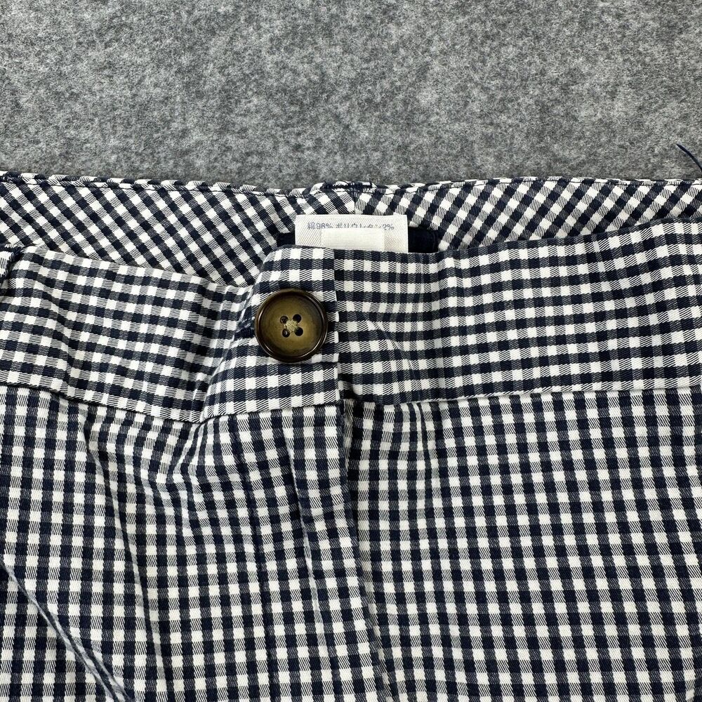 Lands' End Shorts Womens 16 Navy White Gingham Fit 2 Chino Stretch Casual - Picture 2 of 8